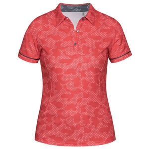 Nivo Sports Sara Short Sleeve Golf Polo Camo Red White  Dot Woman's Large